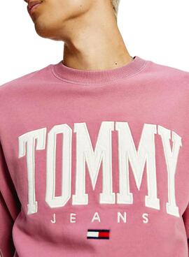 Sweat Tommy Jeans Collegiate Rosa para Homem