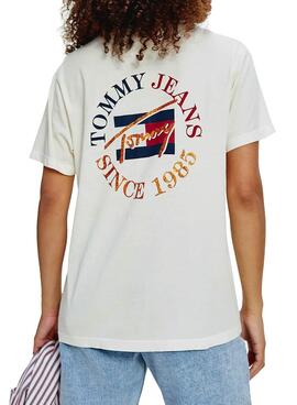 T-Shirt Tommy Jeans Relaxed Vintage Branco Mulher