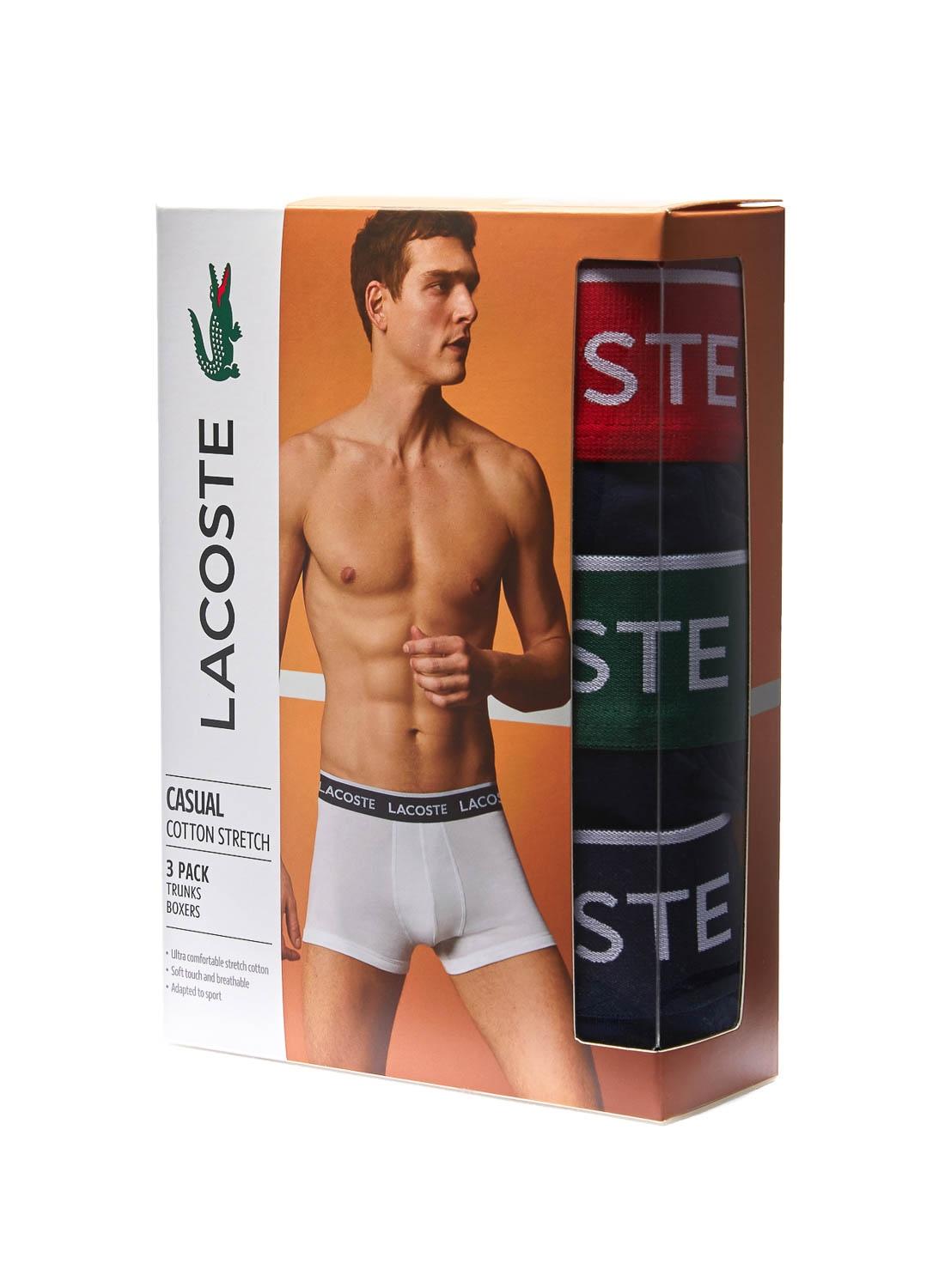 Pack 3 Cuecas Lacoste Boxer Azul Marinho Homem