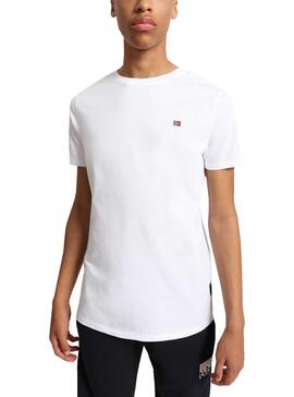 T-Shirt Napapijri Salis Básico Branco para Menino