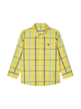Camisa Mayoral quadriculada Amarelo para Menino