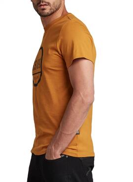 T-Shirt G-Star Graphic Mostaza para Homem