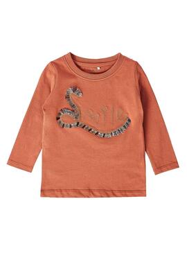 T-Shirt Name It Nelliza Laranja para Menina