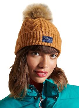 Chapéu Superdry Cable Lux Camel para Mulher