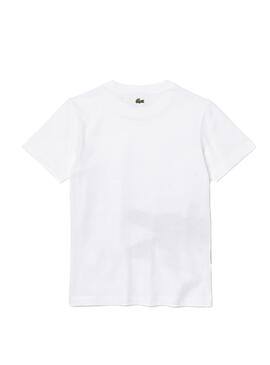 T-Shirt Lacoste Crocodile Print Branco Menino