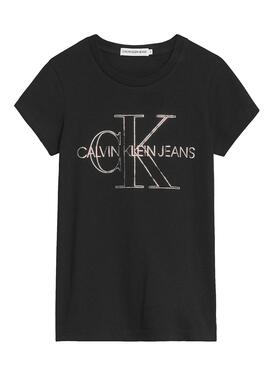T-Shirt Calvin Klein Monogram Preto Menina