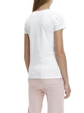 T-Shirt Calvin Klein Monogram  Contorno Branco Menina