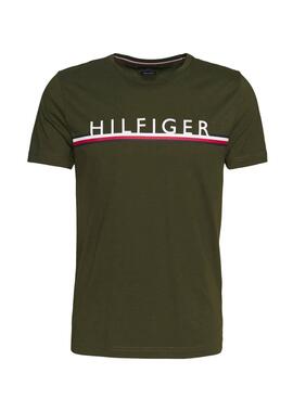 T-Shirt Tommy Hilfiger Corp Stripe Verde Homem