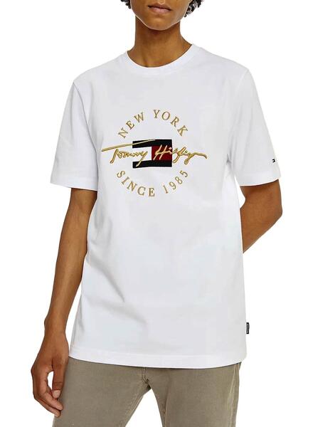 Tommy hilfiger Camiseta De Manga Curta Icon Logo Branco