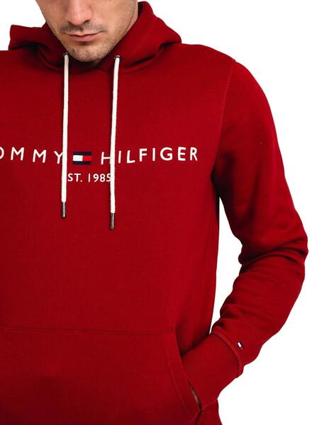 Sweat Tommy Hilfiger Logo Hoody Vermelho Homem