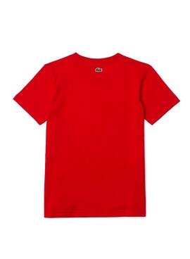 T-Shirt Lacoste Big Croc Vermelho para Menino