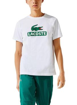 T-Shirt Lacoste Sport Logo Branco para Homem