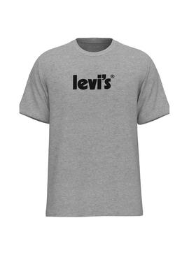 T-Shirt Levis Pôster Relaxed Fit Cinza Para Homem