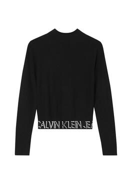 Camisola Calvin Klein Jeans Logo Slim Preto Mulher