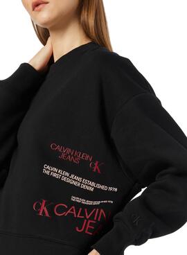 Sweat Calvin Klein Multi Urban Preto para Mulher