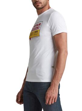 T-Shirt G-Star Color Bloack Branco para Homem