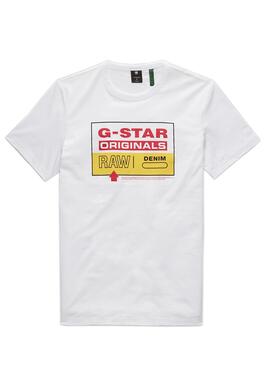 T-Shirt G-Star Color Bloack Branco para Homem
