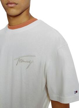 T-Shirt Tommy Jeans Logo Branco para Homem