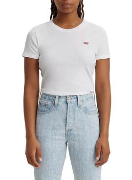 T-Shirt Levis Rib Baby Branco para Mulher