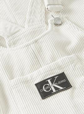 Macacão Calvin Klein Veludo cotelê Branco para Menina