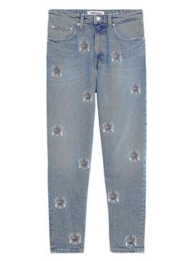 Jeans Tommy Jeans Mom Logos Para Mulher