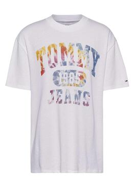 T-Shirt Tommy Jeans Tie Dye Oversized Para Mulher
