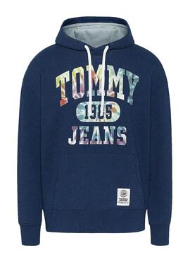 Sweat Tommy Jeans College Tie Dye Azul Homem
