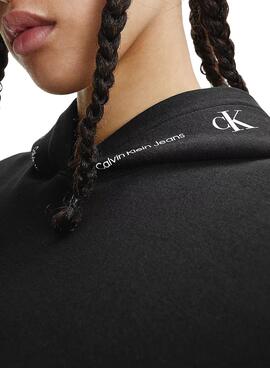 Sweat Calvin Klein Logo Oversize Preto Mulher