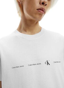 T-Shirt Calvin Klein Repeat Logo Branco Homem