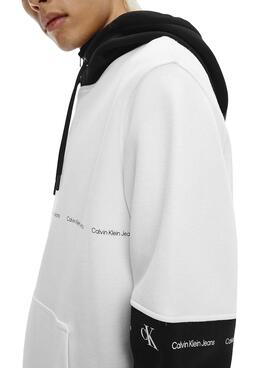 Sweat Calvin Klein Jeans Bicolor Branco e Preto