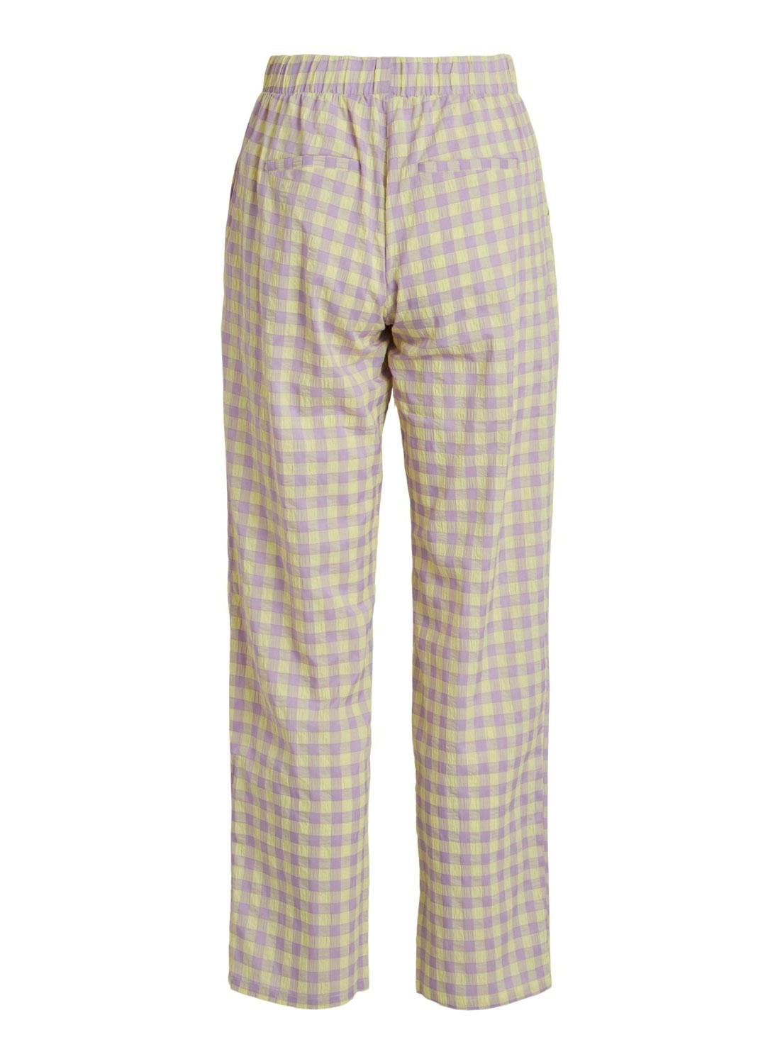 Pantalon Vila Checky Vichy Amarelo e Lilás Mulher