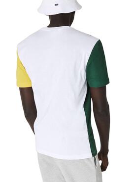 T-Shirt Lacoste Listras Branco Para Homem