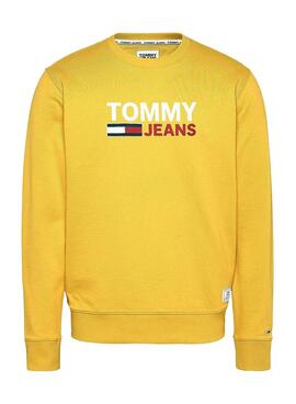 Sweat Tommy Jeans Corp Logo Amarelo Homem