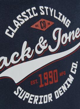 Sweat Jack & Jones Logo Azul Marinho para Homem