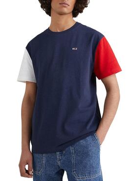 T-Shirt Tommy Jeans Contrast Azul Marinho para Homem