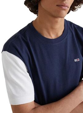 T-Shirt Tommy Jeans Contrast Azul Marinho para Homem
