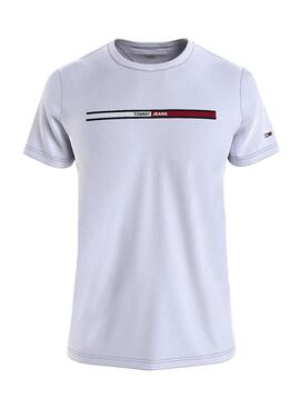 T-Shirt Tommy Jeans Essential Flag Branco Homem