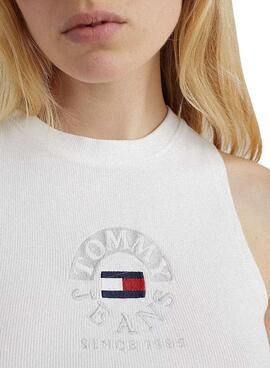 Top Tommy Jeans Crop Timeless Branco para Mulher
