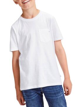 T-Shirt Jack and Jones Pocket Branco Menino