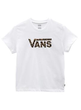 T-Shirt Vans Leopard Flying Branco para Menina