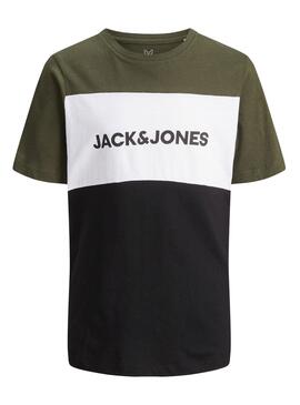 T-Shirt Jack & Jones Logo Blocking Preto Menino