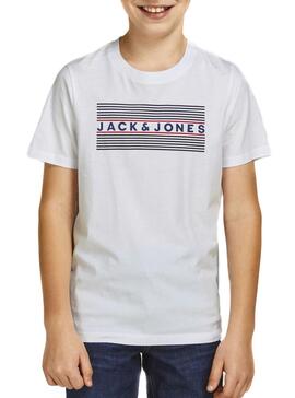 T-Shirt Jack & Jones Corp Logo Branco para Menino