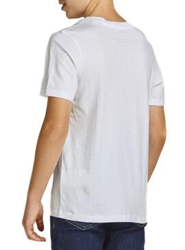T-Shirt Jack & Jones Corp Logo Branco para Menino