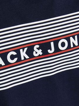 T-Shirt Jack & Jones Corp Logo Azul Marinho para Menino
