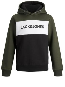 Sweat Jack & Jones Logo Blocking Preto Menino
