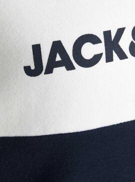 Sweat Jack & Jones Logo Blocking Azul Marinho Menino
