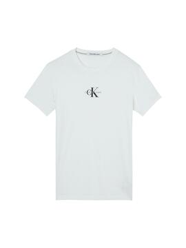 T-Shirt Calvin Klein Monogram Logo Branco Homem