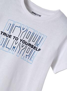 T-Shirt Mayoral True To Yourself Branco para Menino