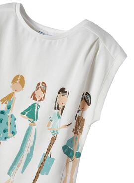 T-Shirt Mayoral Dools Branco para Menina