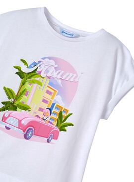T-Shirt e Diadema Mayoral Miami Branco para Menina